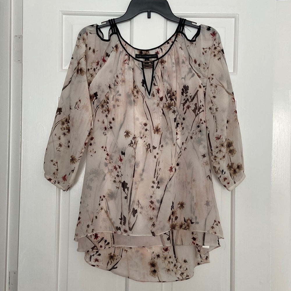 White House Black Market cold shoulder blouse
